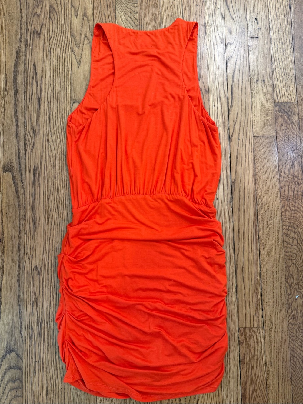Lovers + Friends Vibrant Orange Ruched Mini Dress